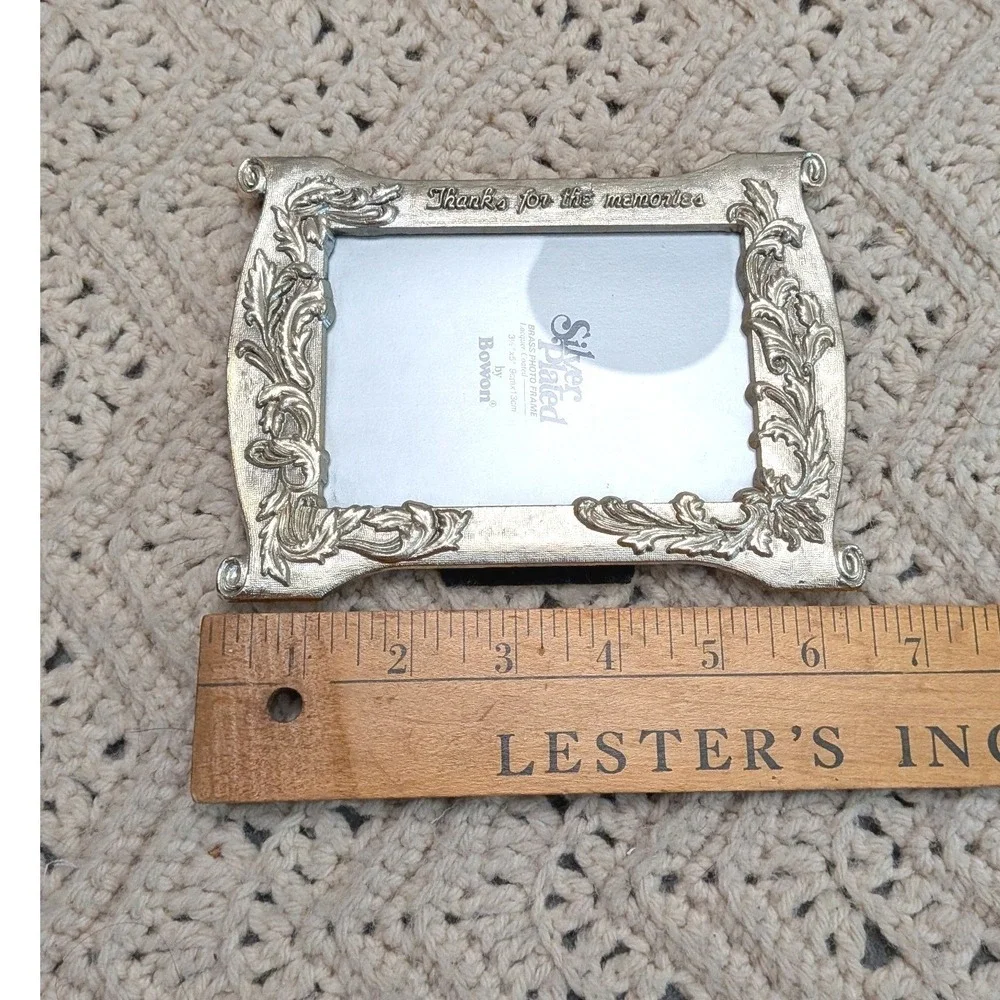 Bowon Silver Plated Brass Photo Frame Thanks For The Memories Ornate 3.5x5